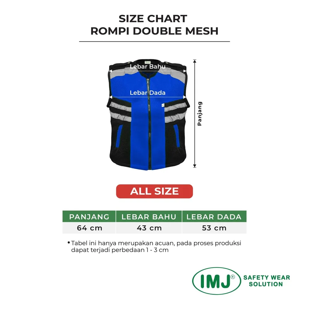 Rompi Jaring IMJ Double Mesh Size-chart-R.-double-mesh